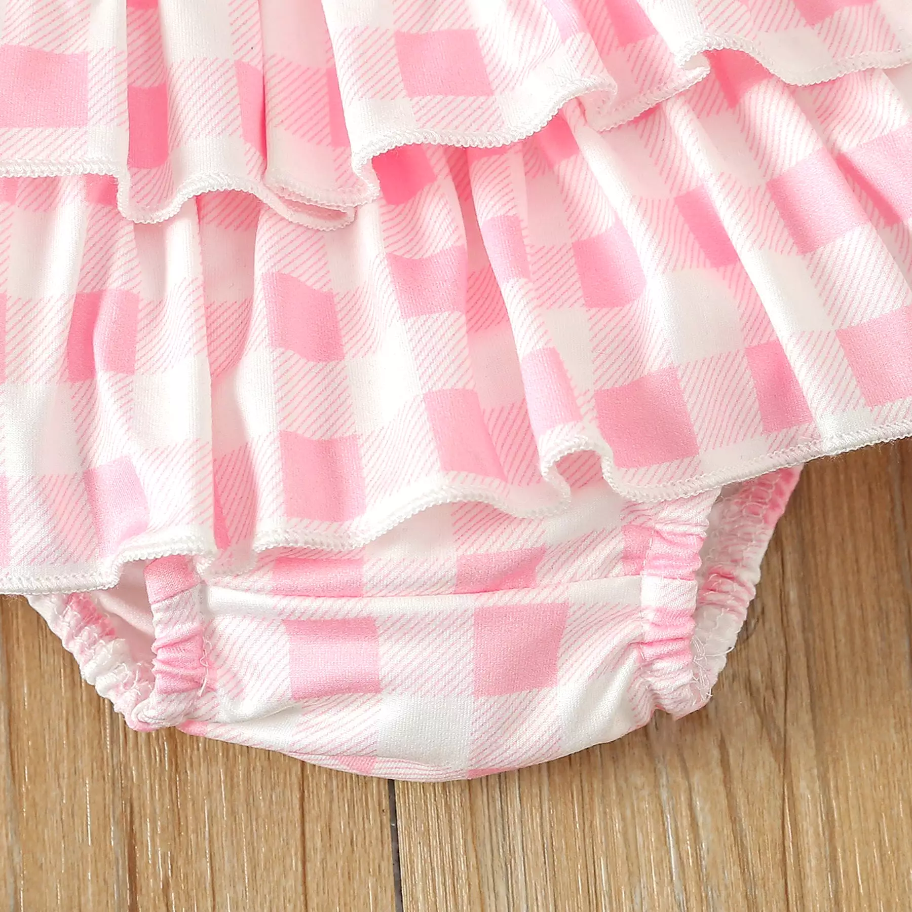 2 Pieces Set Baby Girls Letters Rompers And Checked Shorts Wholesale 240301131