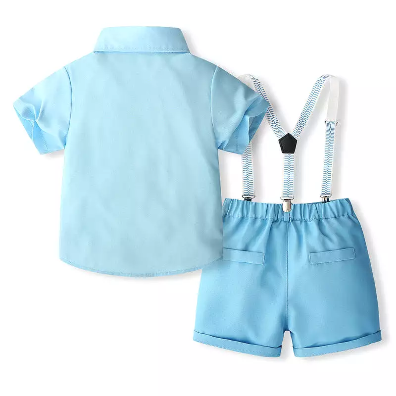 2 Pieces Set Baby Kid Boys Solid Color Shirts And Shorts Wholesale 240409266