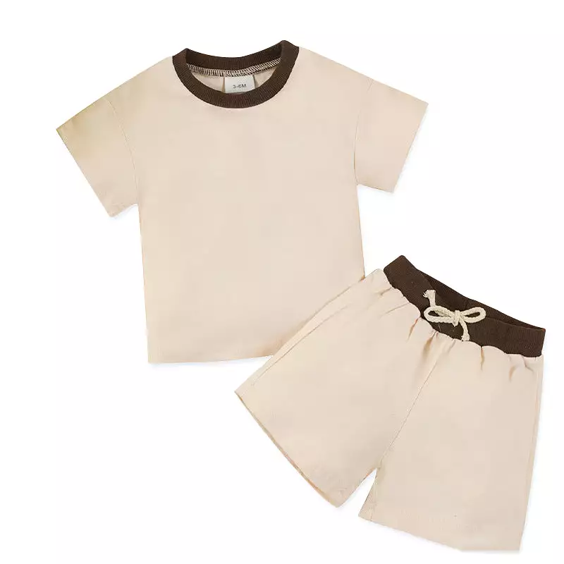 2 Pieces Set Baby Kid Girls Boys Color-blocking Tops And Shorts Wholesale 240111118