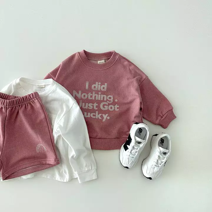 2 Pieces Set Baby Kid Girls Boys Letters Tops And Solid Color Shorts Wholesale 231130114