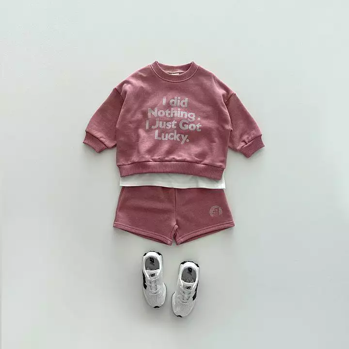 2 Pieces Set Baby Kid Girls Boys Letters Tops And Solid Color Shorts Wholesale 231130114