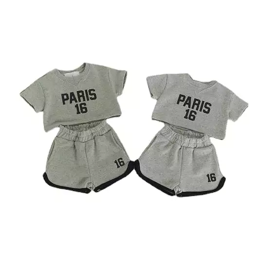 2 Pieces Set Baby Kid Girls Letters Tops And Shorts Wholesale 24030123