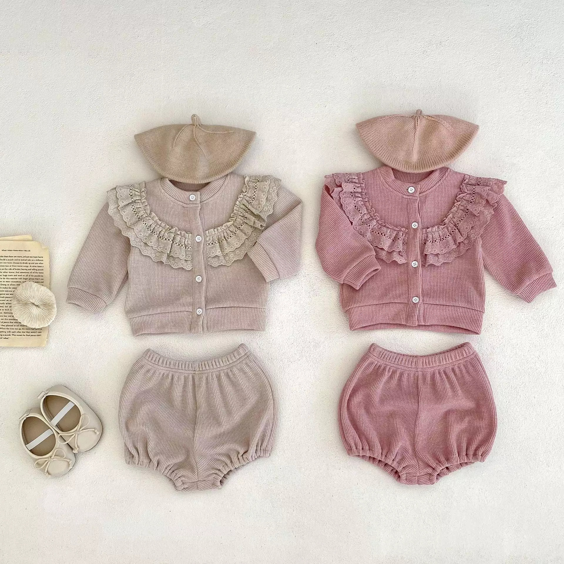 2 Pieces Set Baby Kid Girls Solid Color Tops And Shorts Wholesale 230828247