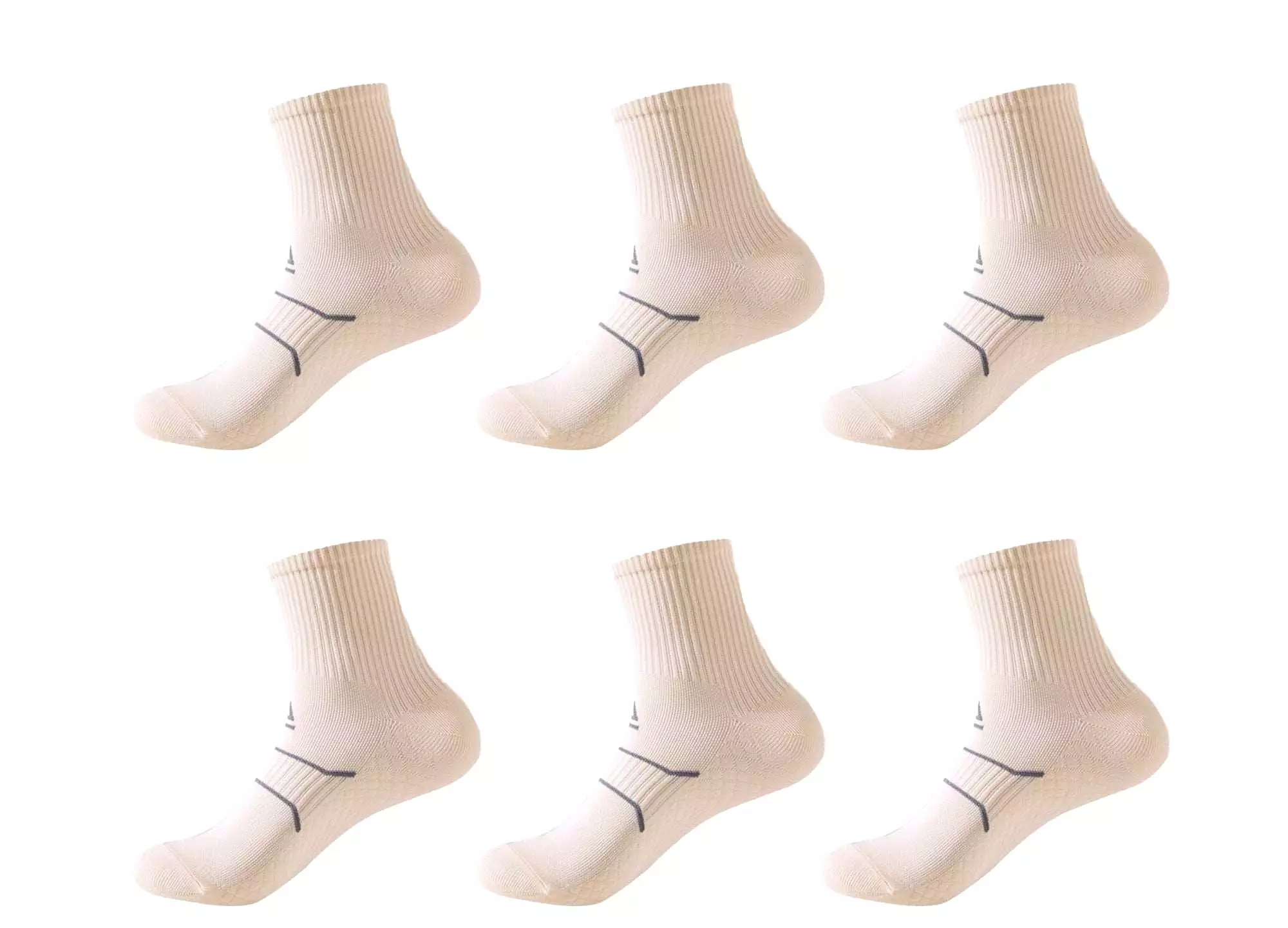 6-Pack Unisex Massage Arch Support Performance Recovery Compression Ankle Socks