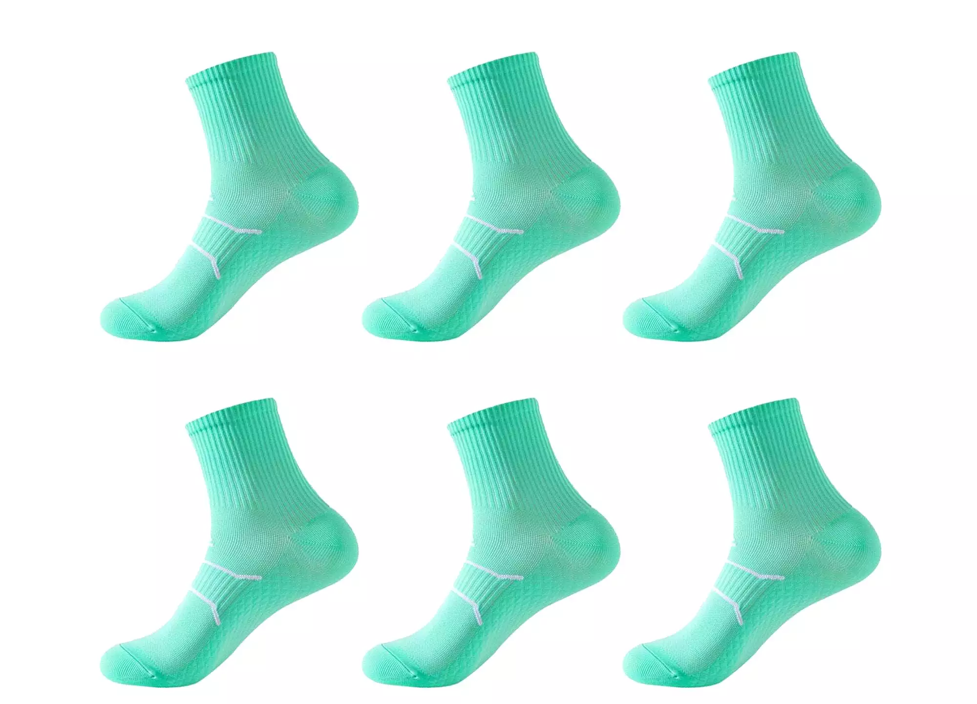 6-Pack Unisex Massage Arch Support Performance Recovery Compression Ankle Socks