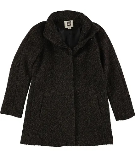 Anne Klein Womens Marled Wool Blend Coat