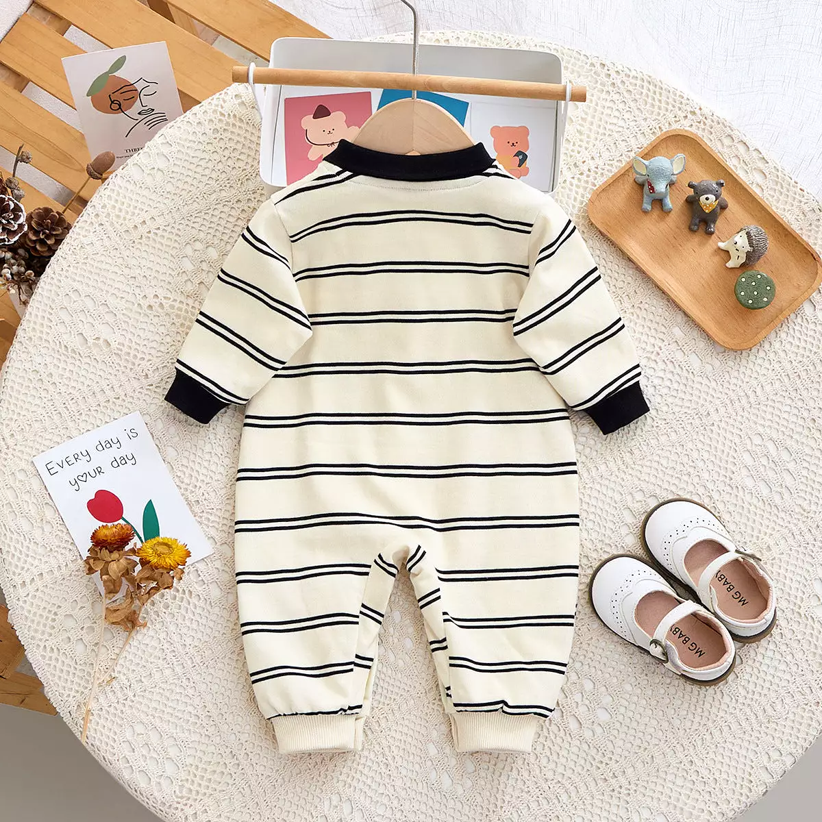 Baby Boys Striped Jumpsuits Wholesale 231019105