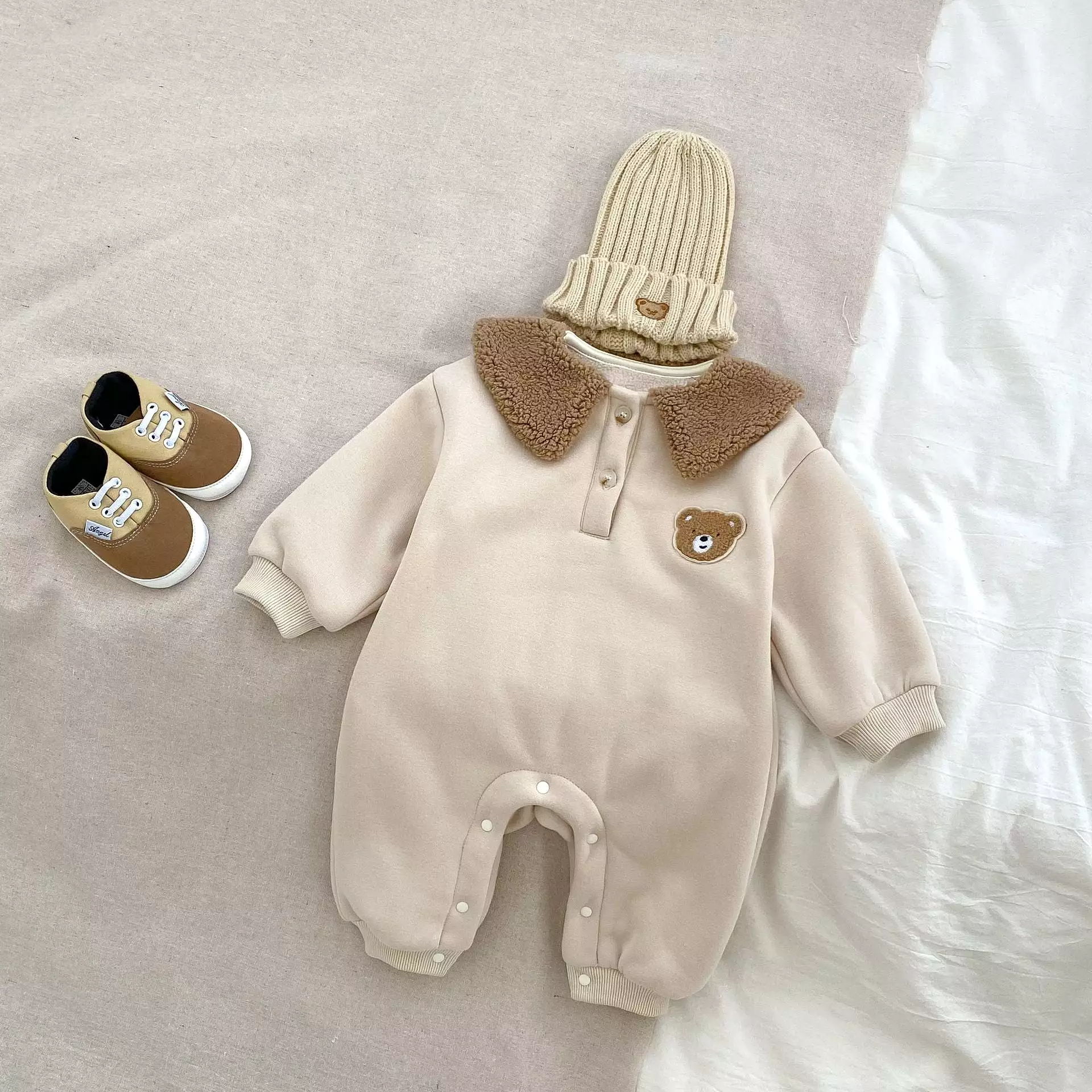 Baby Girls Boys Solid Color Cartoon Jumpsuits Wholesale 23101978