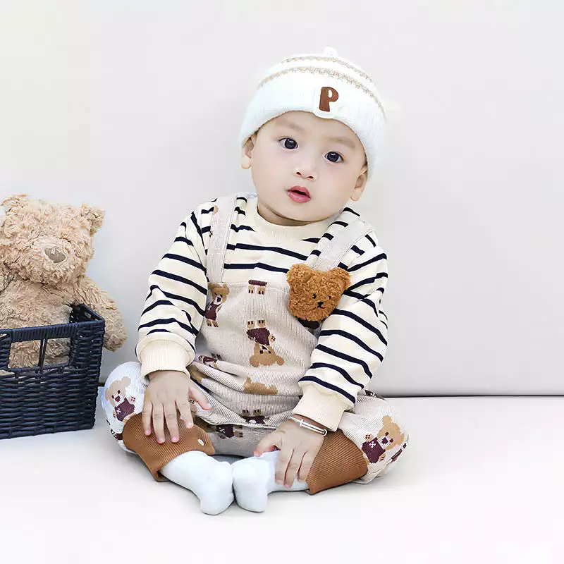 Baby Girls Boys Striped Animals Print Jumpsuits Wholesale 231019180