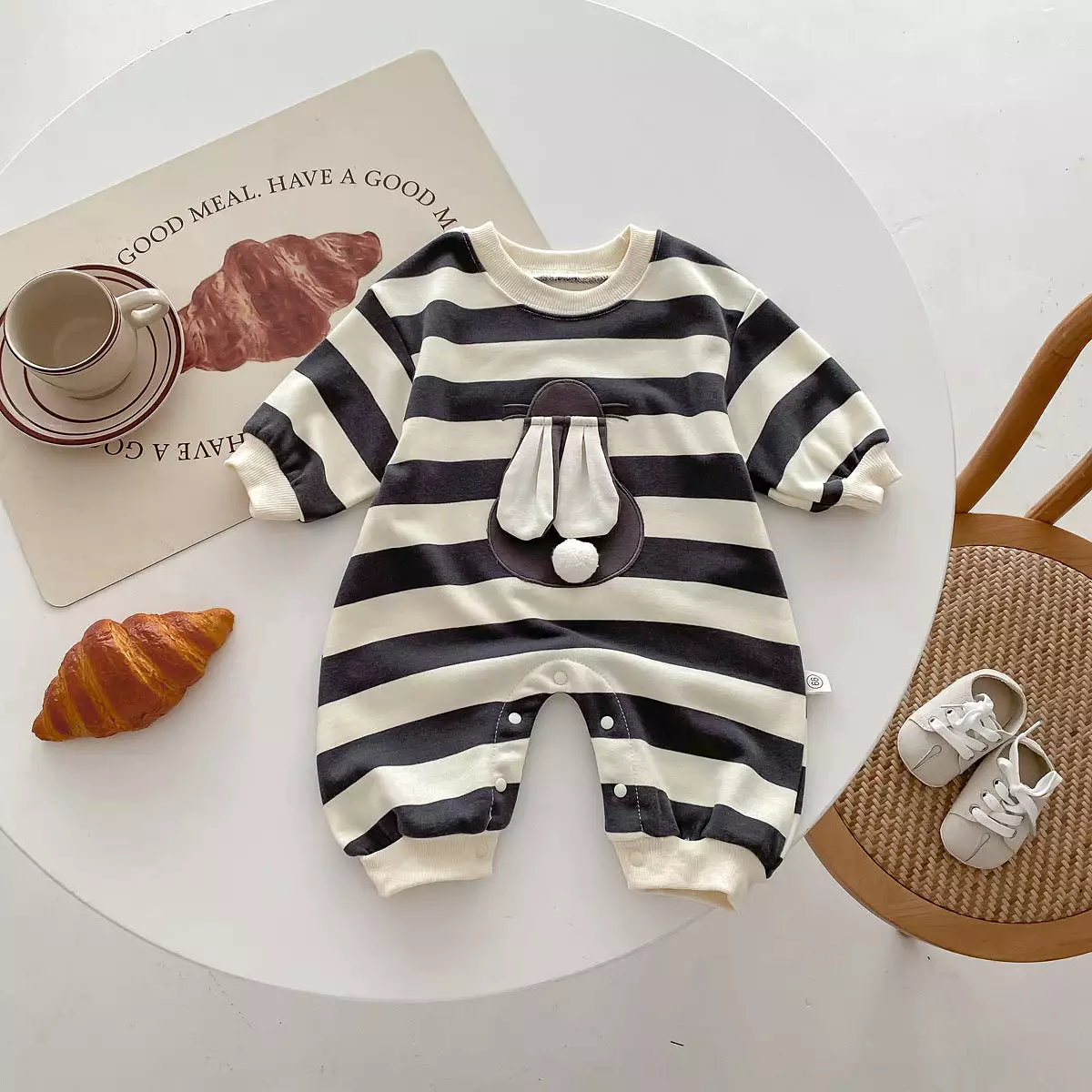 Baby Girls Boys Striped Cartoon Jumpsuits Wholesale 23101989