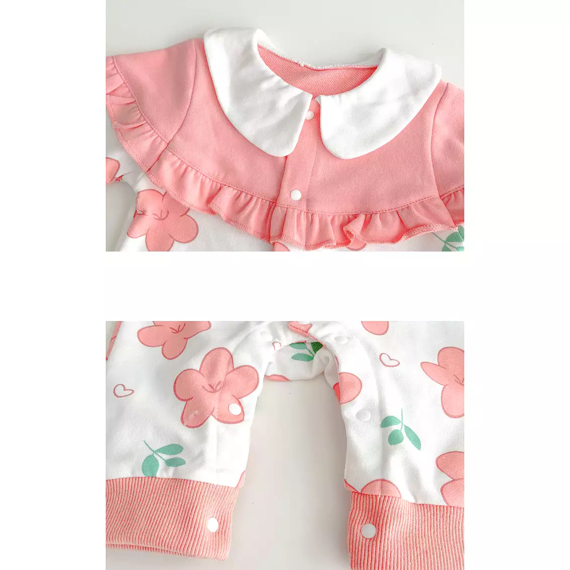 Baby Girls Color-blocking Flower Print Jumpsuits Wholesale 230828358