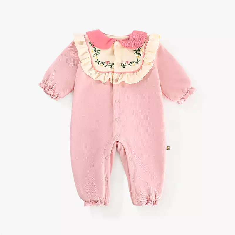 Baby Girls Embroidered Jumpsuits Wholesale 231019172