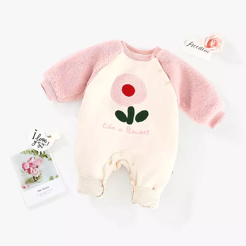 Baby Girls Flower Embroidered Jumpsuits Wholesale 231019130