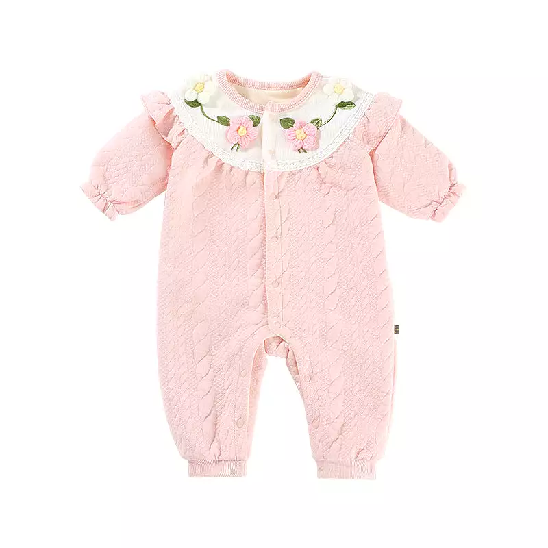 Baby Girls Flower Embroidered Jumpsuits Wholesale 231019144