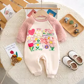 Baby Girls Flower Print Jumpsuits Wholesale 231019104