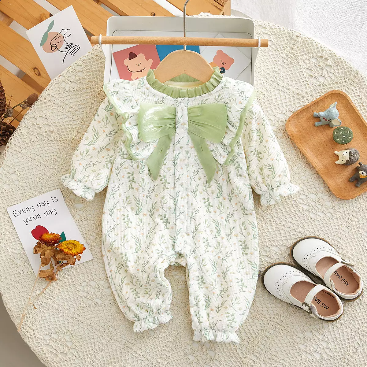 Baby Girls Flower Print Jumpsuits Wholesale 231019110