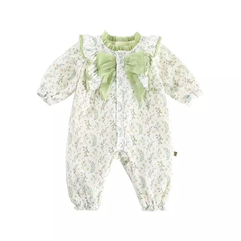 Baby Girls Flower Print Jumpsuits Wholesale 231019110