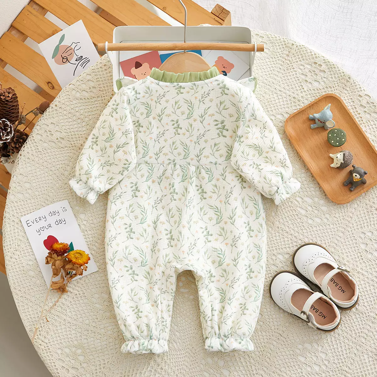 Baby Girls Flower Print Jumpsuits Wholesale 231019110