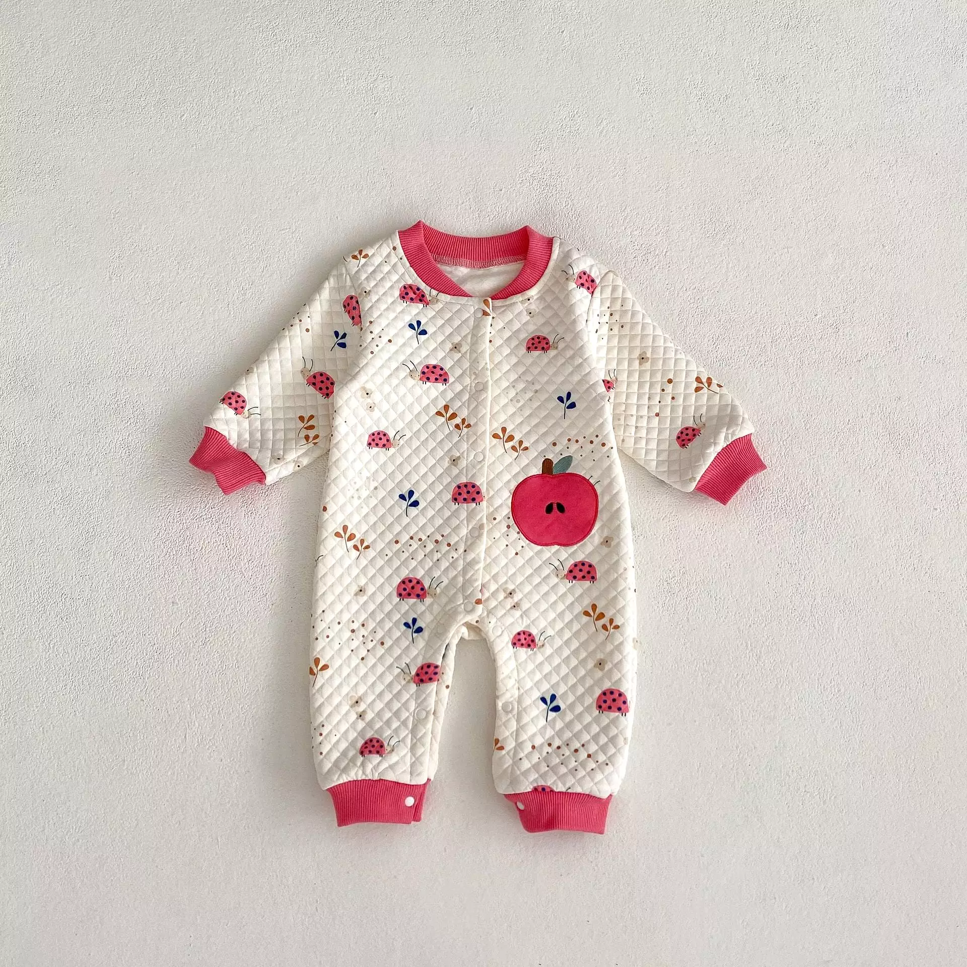 Baby Girls Fruit Cartoon Print Jumpsuits Wholesale 24011168