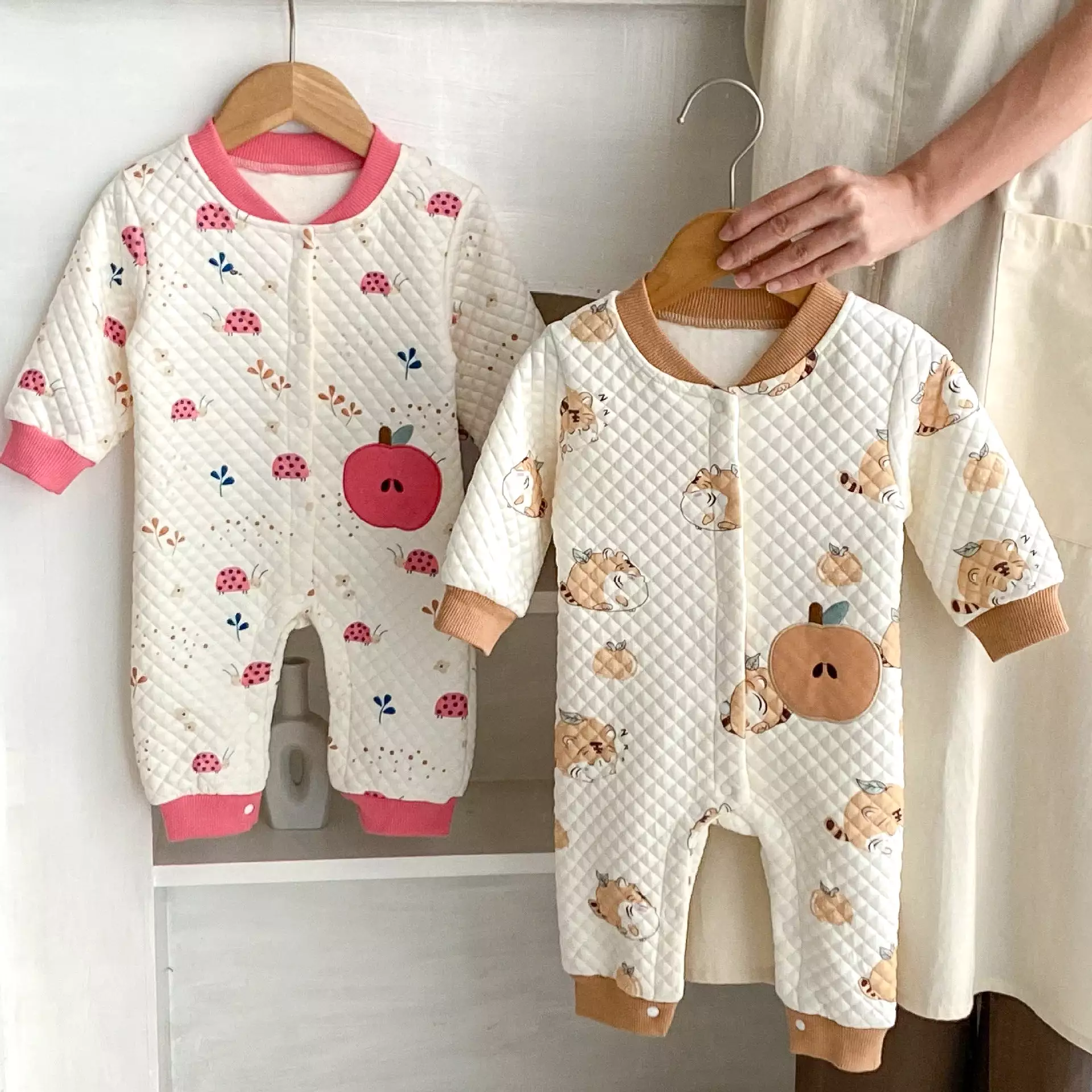 Baby Girls Fruit Cartoon Print Jumpsuits Wholesale 24011168