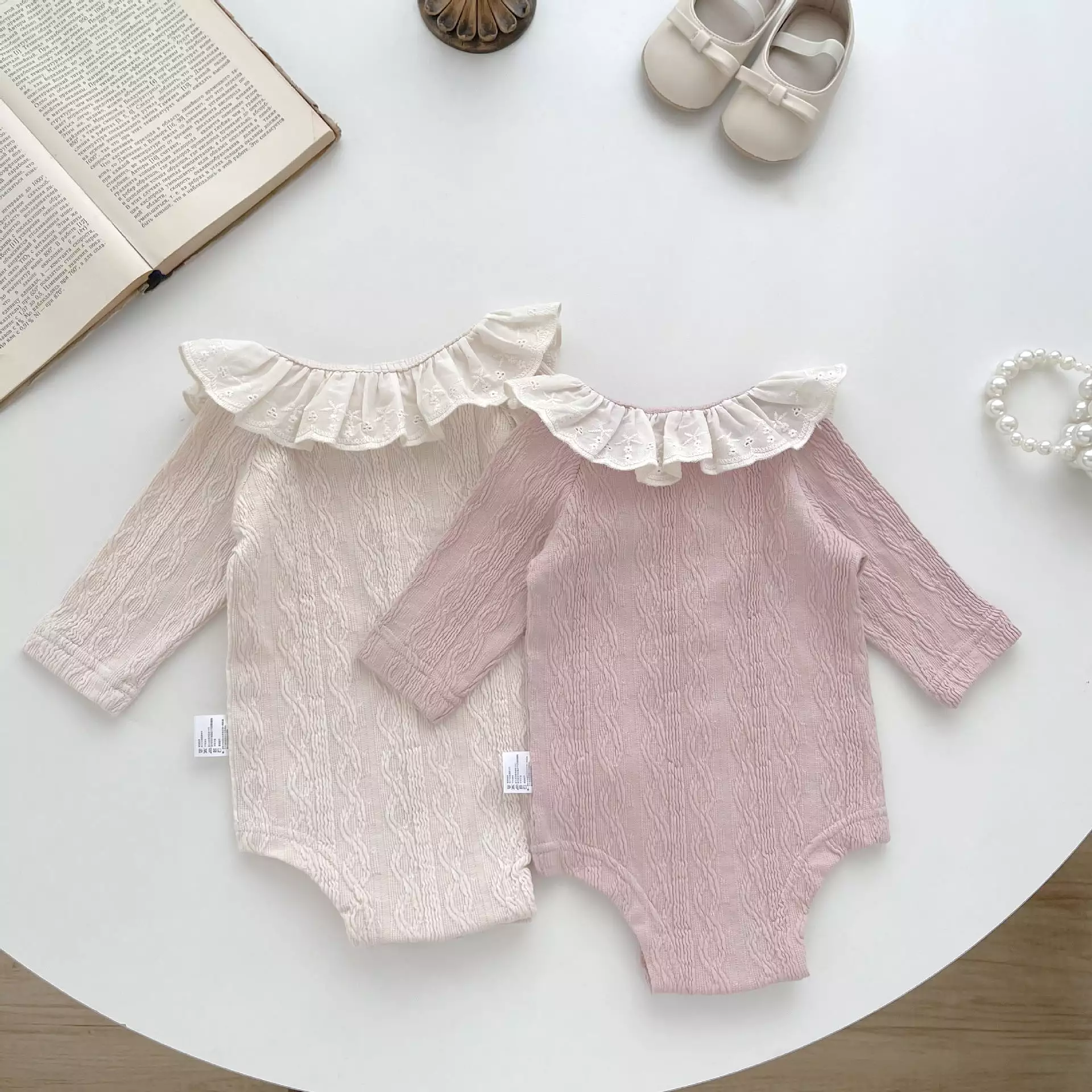 Baby Girls Solid Color Rompers Jumpsuits Wholesale 240301103