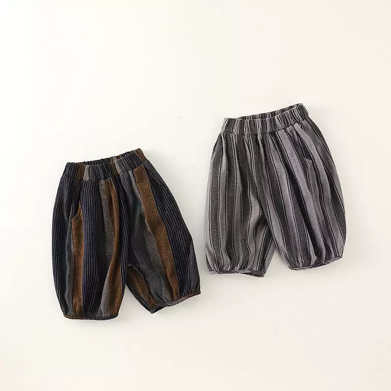 Baby Kid Boys Striped Color-blocking Shorts Wholesale 240409283