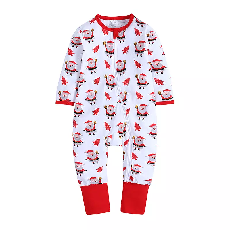 Baby Kid Girls Boys Color-blocking Cartoon Print Christmas Jumpsuits Wholesale 23101510