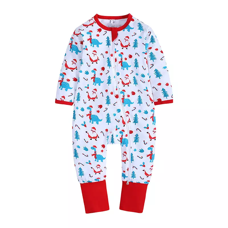 Baby Kid Girls Boys Color-blocking Cartoon Print Christmas Jumpsuits Wholesale 23101510