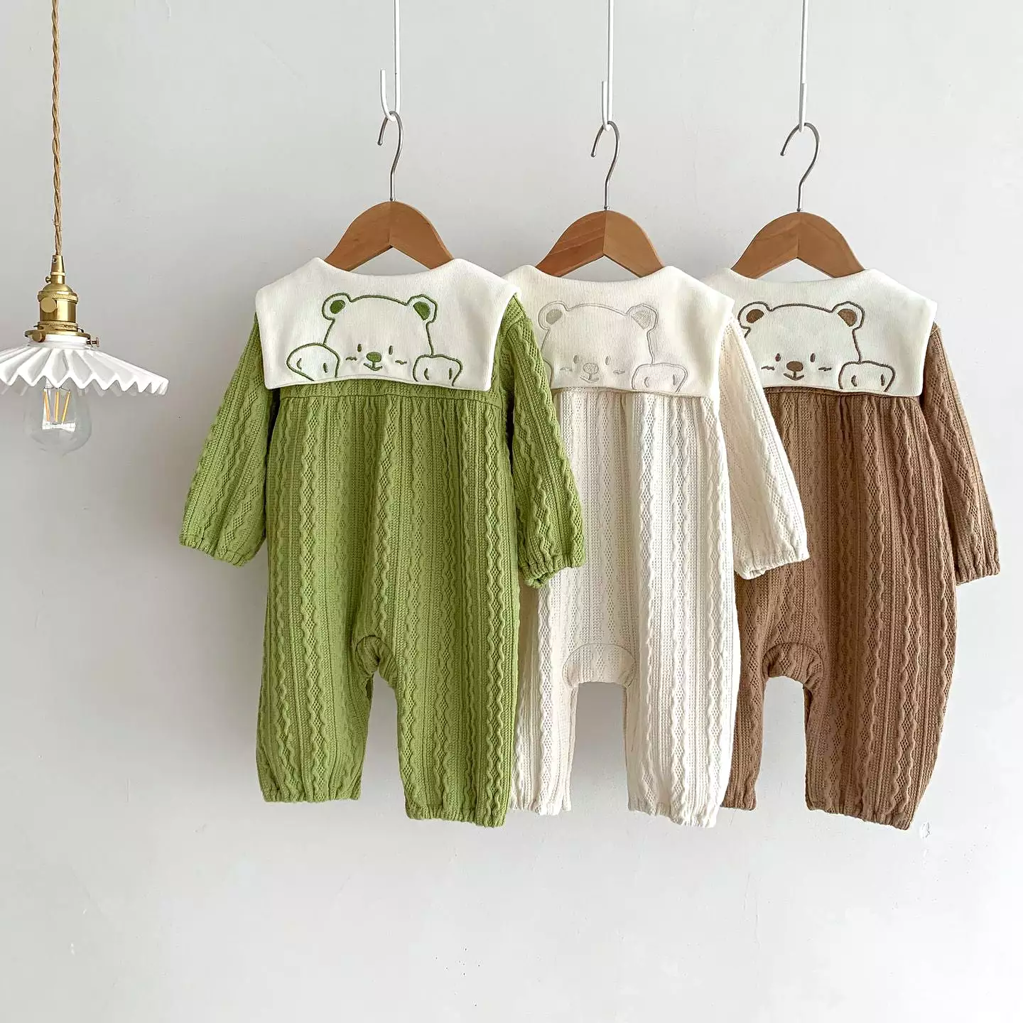 Baby Kid Girls Boys Solid Color Cartoon Jumpsuits Wholesale 23101944