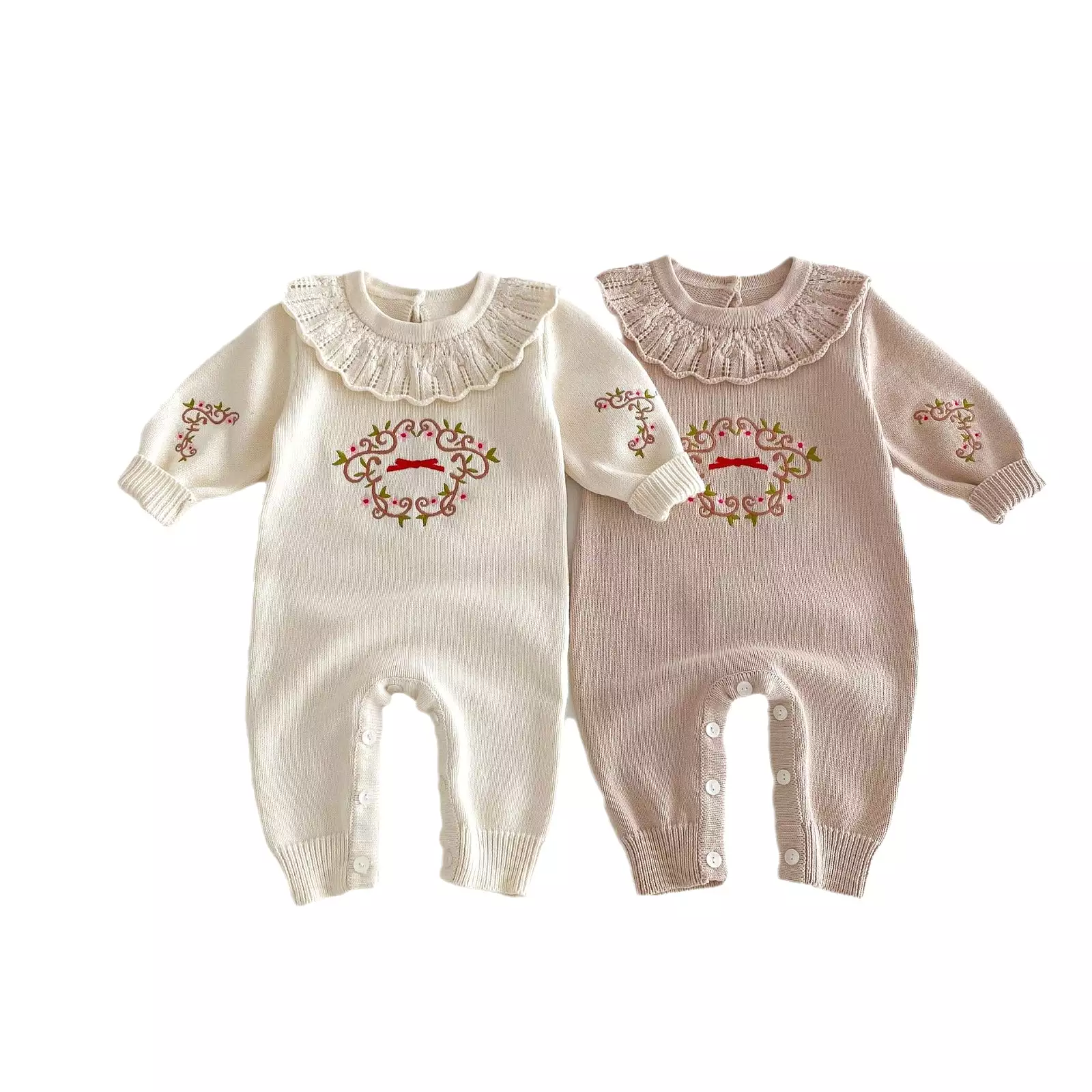 Baby Kid Girls Embroidered Jumpsuits Wholesale 240301167