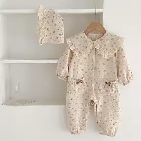 Baby Kid Girls Flower Print Print Jumpsuits Wholesale 240301111