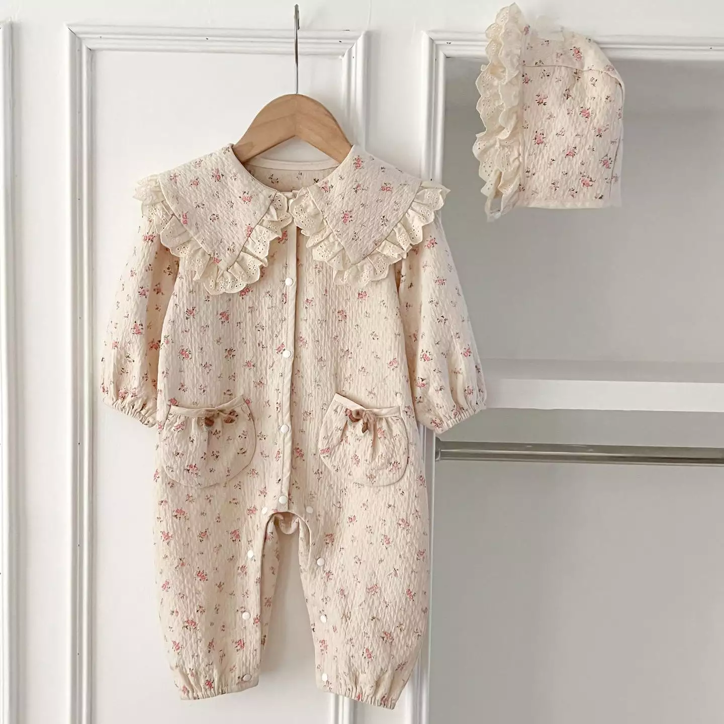 Baby Kid Girls Flower Print Print Jumpsuits Wholesale 240301111