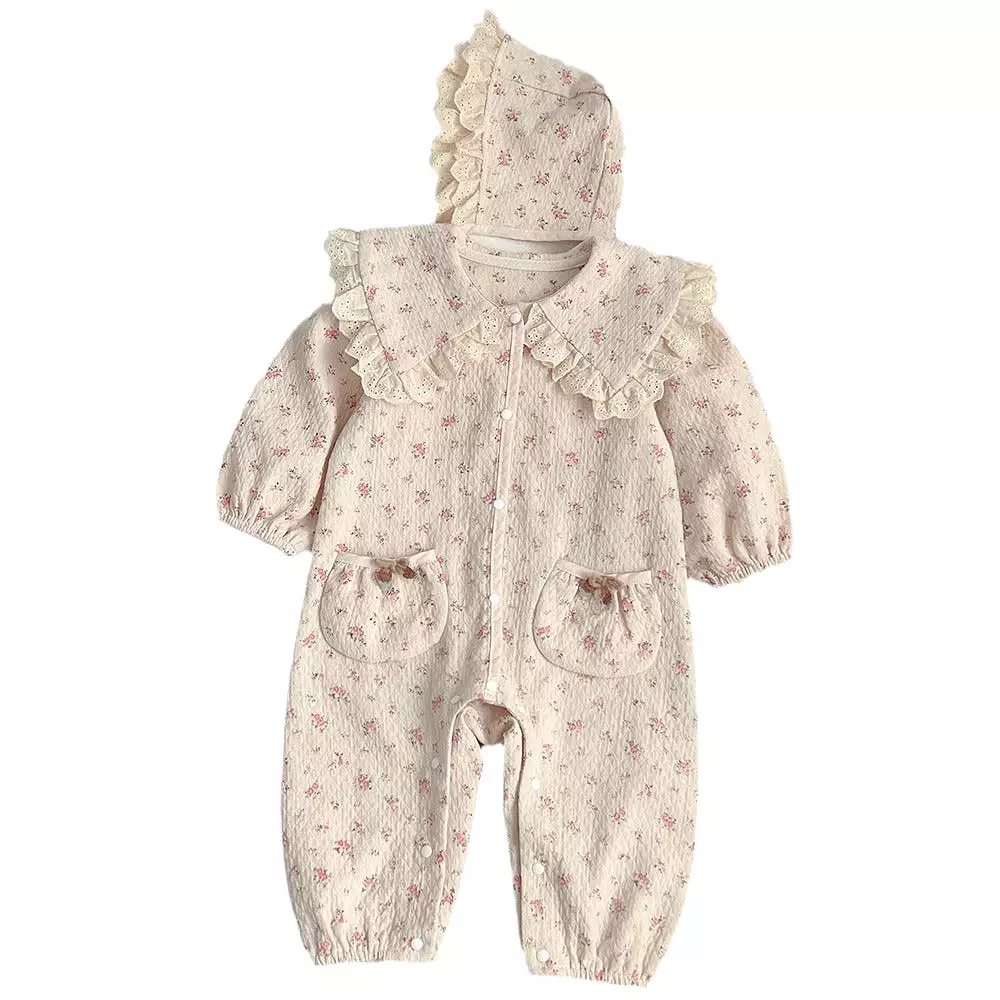 Baby Kid Girls Flower Print Print Jumpsuits Wholesale 240301111