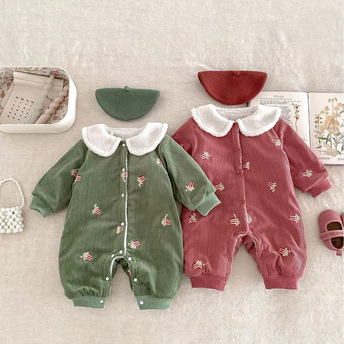 Baby Kid Girls Solid Color Print Jumpsuits Wholesale 231019136