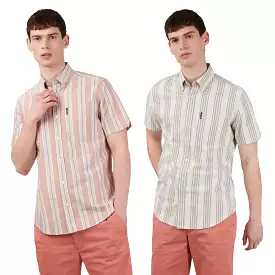 Ben Sherman Mens Block Stripe Oxford Shirt - Short Sleeved