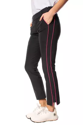 Black/Hot Pink Stretch Ankle Pant