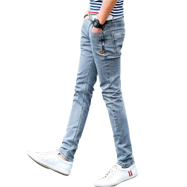 BlackTree Korean Style Men Jeans Grey Slim Skinny .