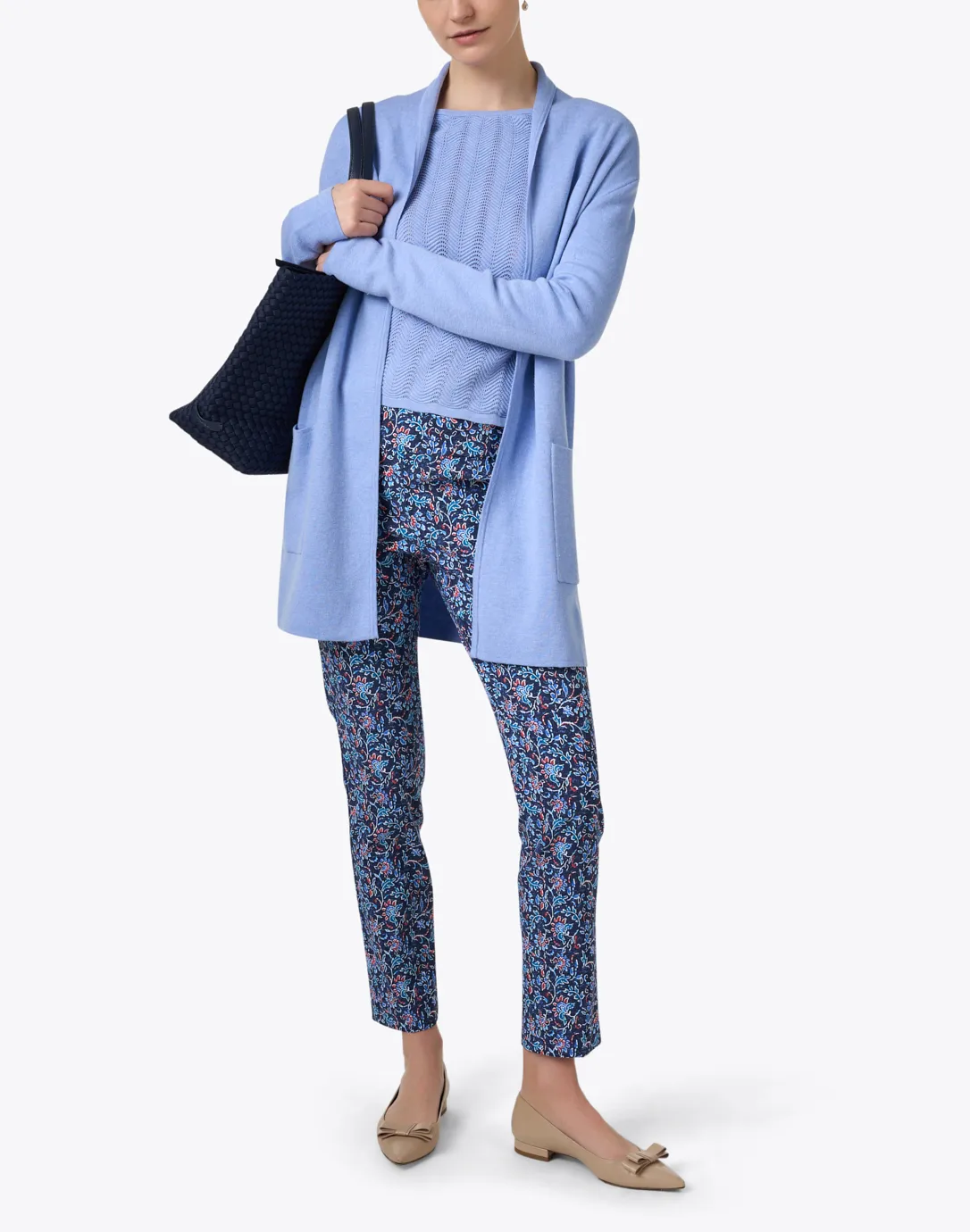 Blue Cotton Silk Travel Coat