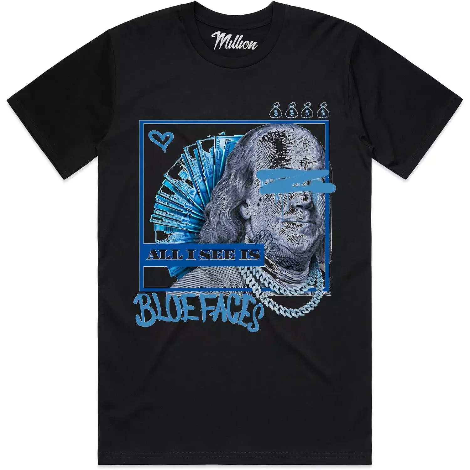 BLUE FACES : Black Sneaker Tees Shirt