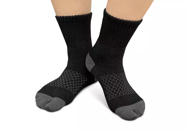 Bunion Relief, Padded Ankle Socks - Black