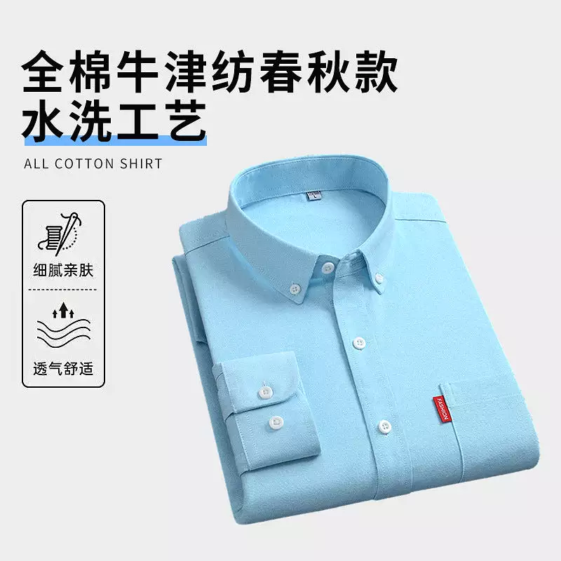 Casual short-sleeved solid color stand-up collar shirt