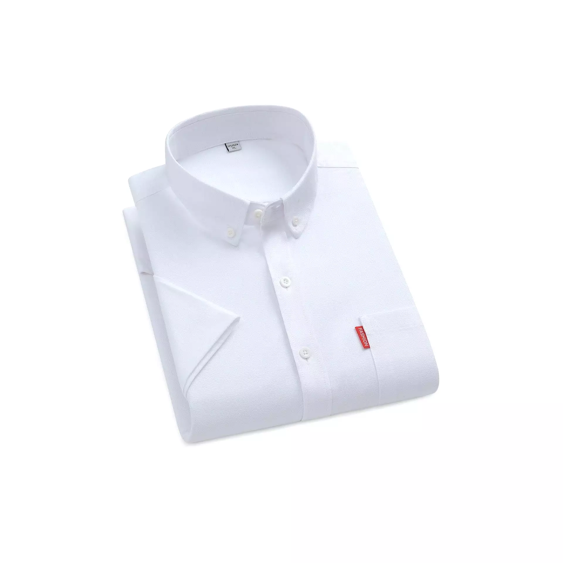 Casual short-sleeved solid color stand-up collar shirt