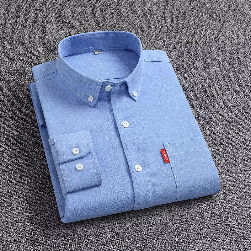 Casual short-sleeved solid color stand-up collar shirt