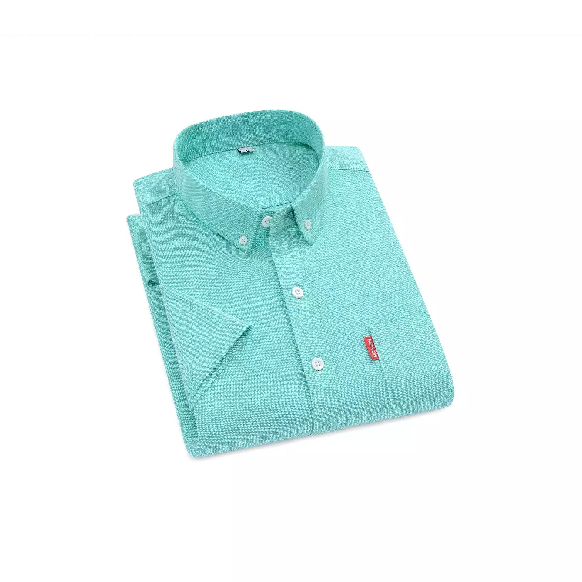 Casual short-sleeved solid color stand-up collar shirt