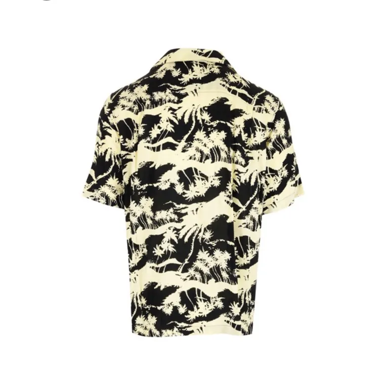 CELINE  |Tropical Patterns Bi-color Short Sleeves Luxury Shirts