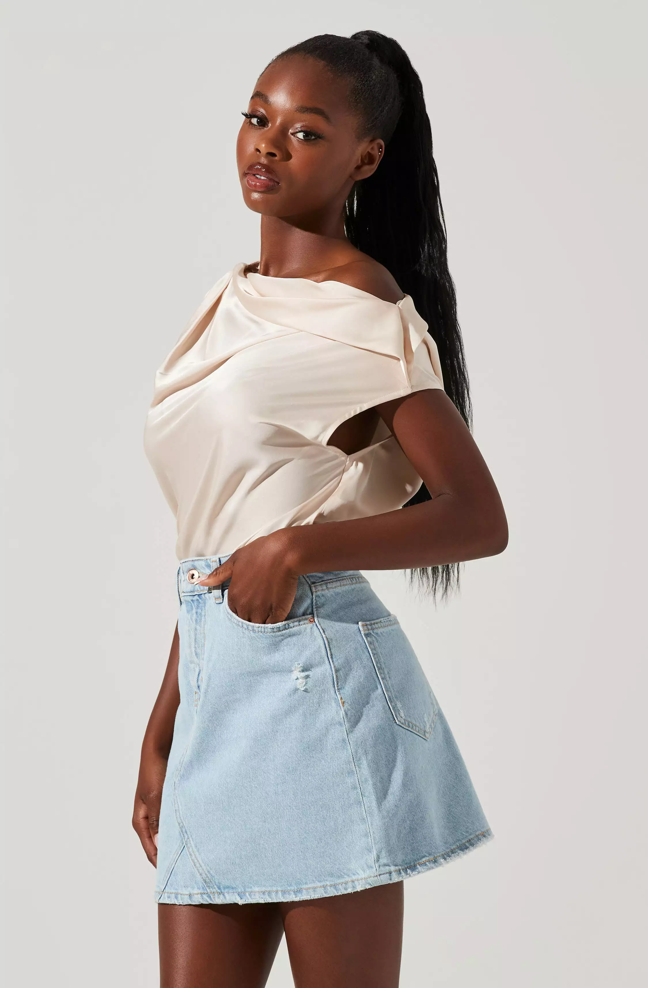 Ceres Satin Off Shoulder Top