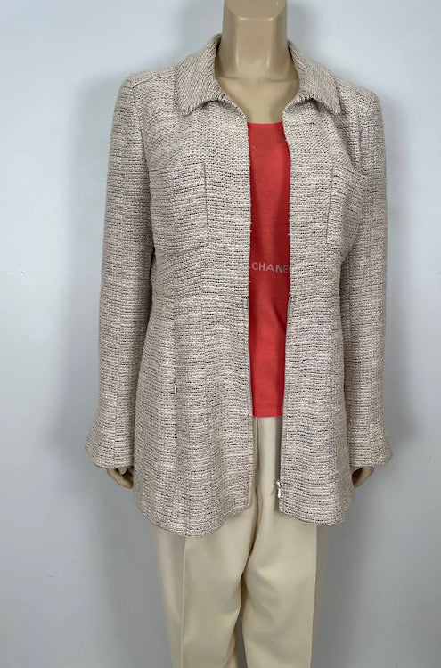 Chanel 04P, 2004 Spring Salmon/Orange Sleeveless sweater “Chanel 8 times in design FR 42 US 8