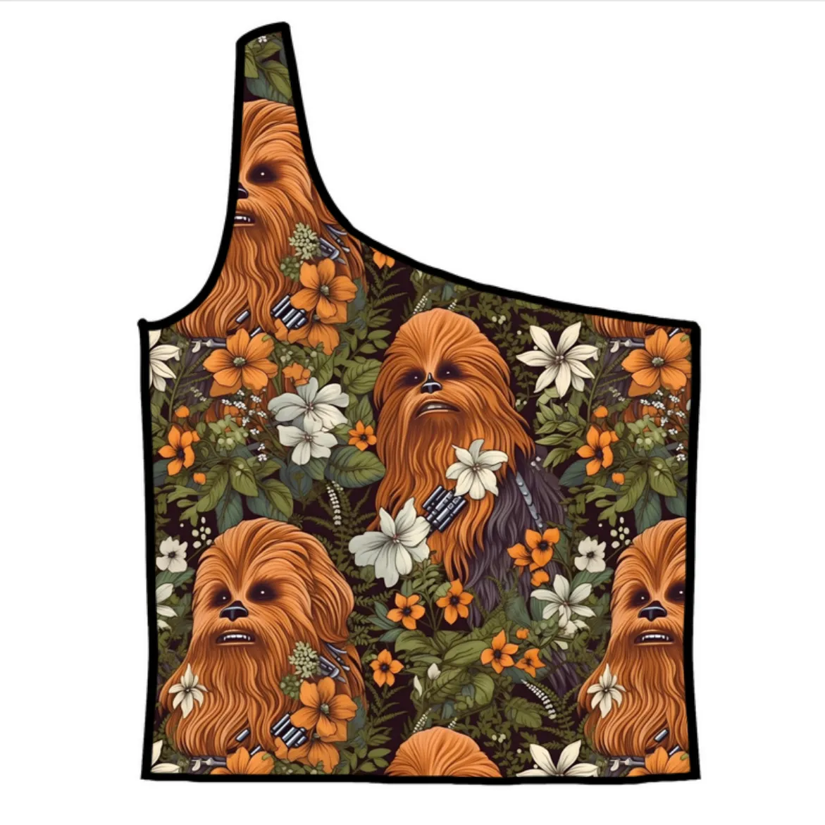 Chewie Floral Adult One-Shoulder Cropped Top