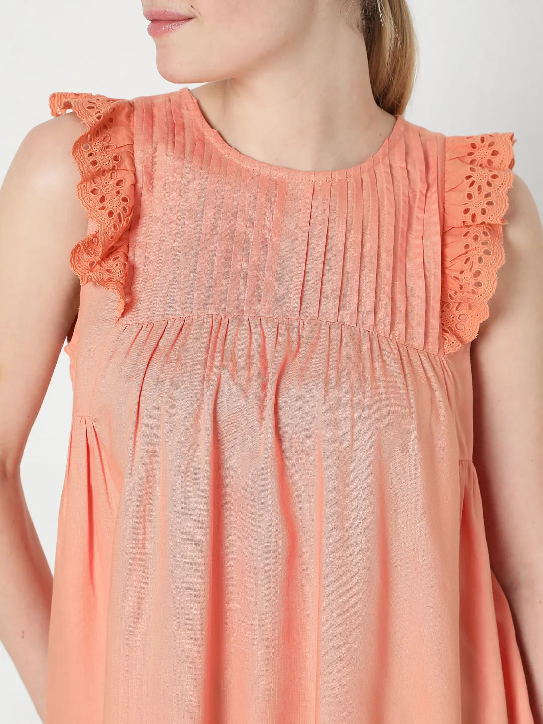 Coral Sleeveless Top