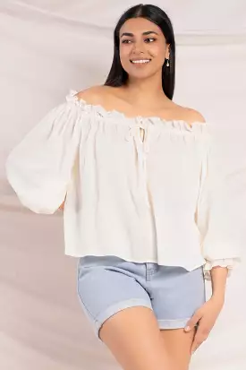 Cream Off Shoulder Top